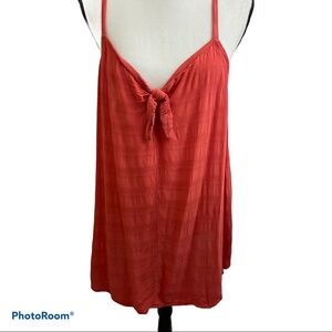 Torrid spaghetti strap tie bow texture top size 0 torrid 12 plus orange.